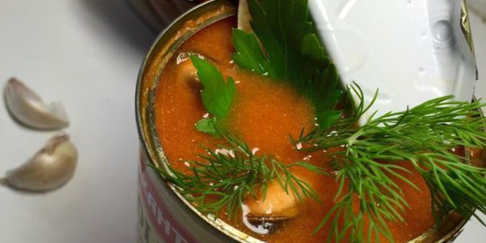 Рецепт томатный суп-пюре с мидиями