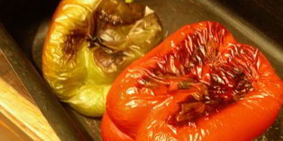 тыквенно-морковный суп-пюре с запеченным перцем