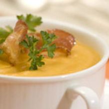 Рецепт Тыквенный суп-пюре с беконом