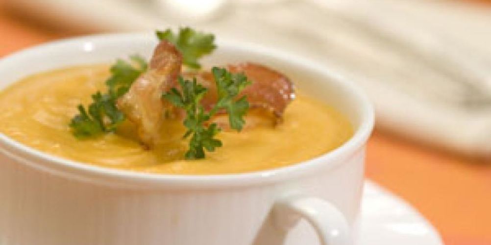 Рецепт тыквенный суп-пюре с беконом