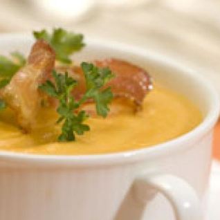 Тыквенный суп-пюре с беконом