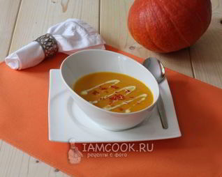 Тыквенный суп-пюре с кокосовым молоком и имбирем