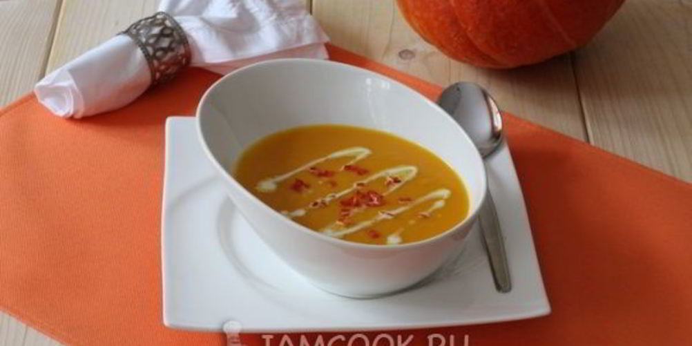 Рецепт тыквенный суп-пюре с кокосовым молоком и имбирем