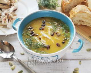 Тыквенный суп-пюре с курицей