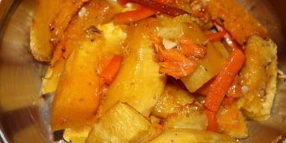 тыквенный суп-пюре с манго и зеленым чаем