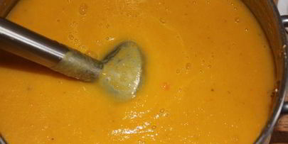 тыквенный суп-пюре с манго и зеленым чаем
