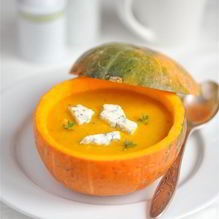 Рецепт Тыквенный суп-пюре с сыром рокфор