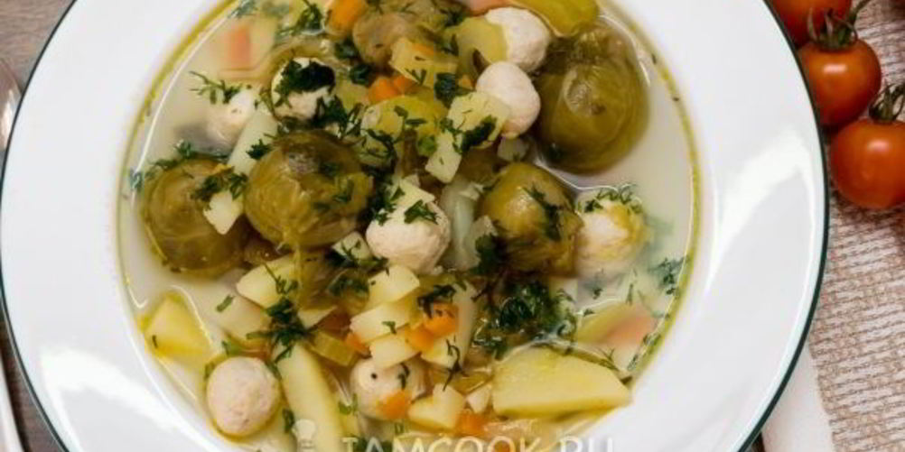 Рецепт суп с брюссельской капустой и фрикадельками