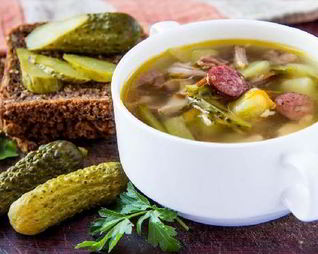 Суп с говяжьей рулькой