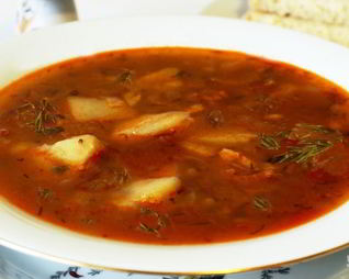 Суп с колбасками