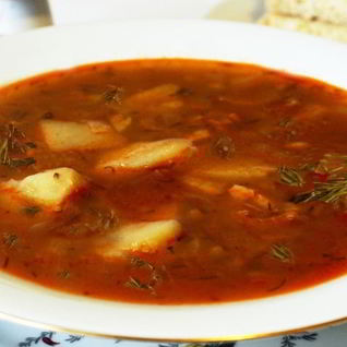 Суп с колбасками