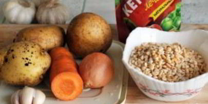 суп с колбасками