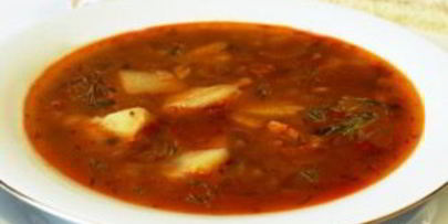 суп с колбасками