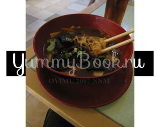 Суп с лапшой, овощами и говядиной