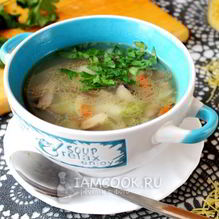 Рецепт Суп с замороженными лесными грибами и вермишелью