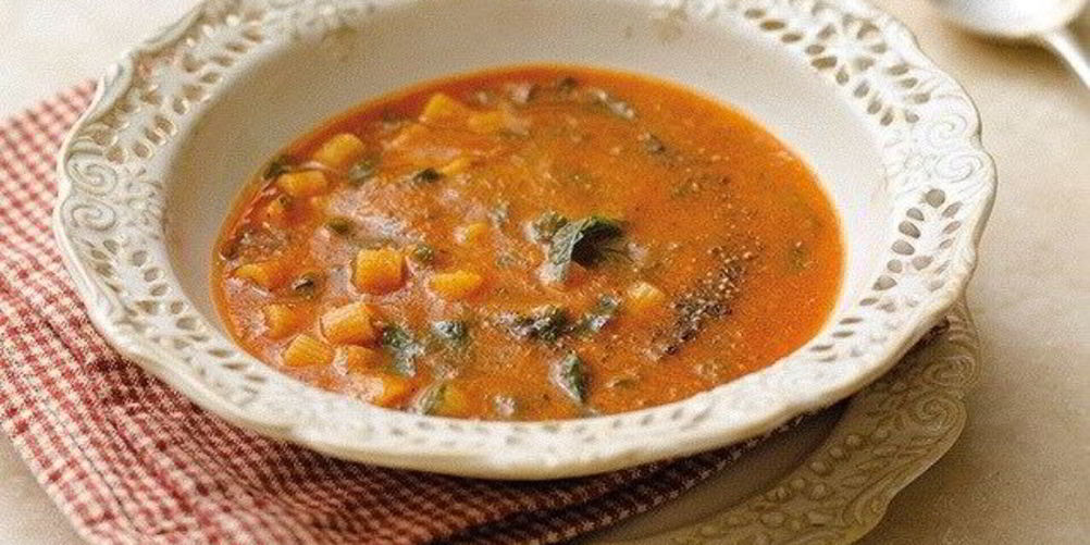 Рецепт свежий томатный суп с пастой