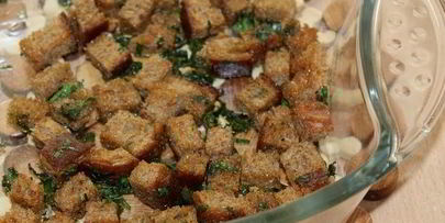 томатный суп с чесночными гренками