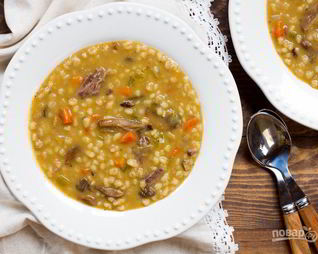 Ячменный суп с ребрышками