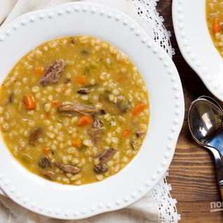 Ячменный суп с ребрышками