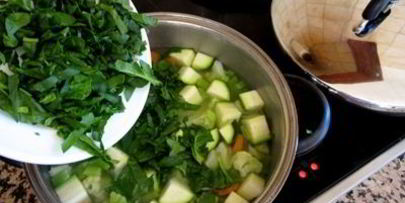 зеленый крем-суп с фасолью