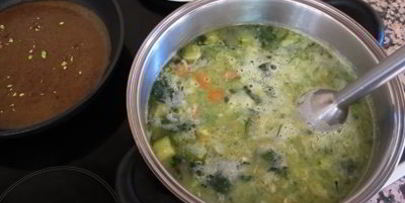 зеленый крем-суп с фасолью