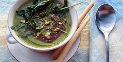 зеленый крем-суп с фасолью