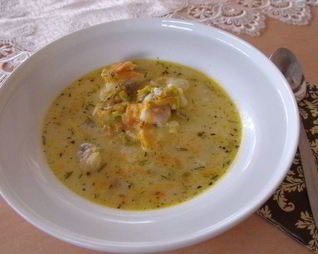 Зимний, сливочный рыбный супчик