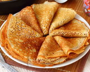 Ажурные блинчики на кефире и молоке