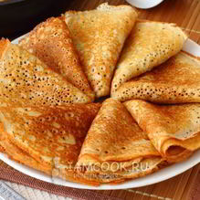 Рецепт Ажурные блинчики на кефире и молоке