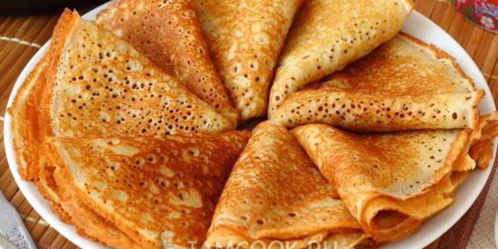 Рецепт ажурные блинчики на кефире и молоке