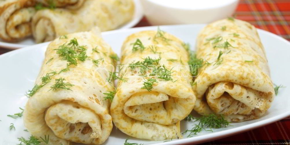 Рецепт ажурные блины с фаршем