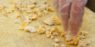 блинчики креп с яйцом и грибами