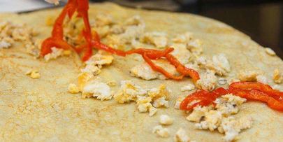 блинчики креп с яйцом и грибами