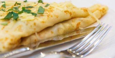 блинчики креп с яйцом и грибами