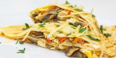 блинчики креп с яйцом и грибами