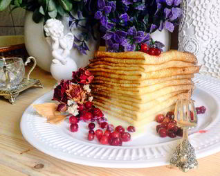 Блинчики на кефире с сахаром