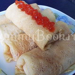 Блинчики с красной икрой