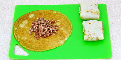 блинчики с куриными желудками и рисом