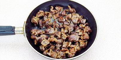 блинчики с куриными желудками и рисом