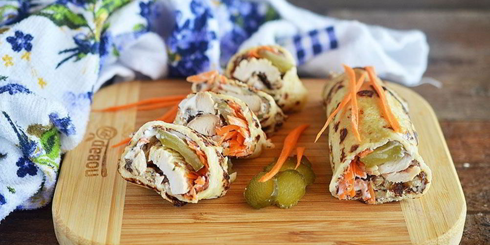 Рецепт блинчики с курицей и маскарпоне