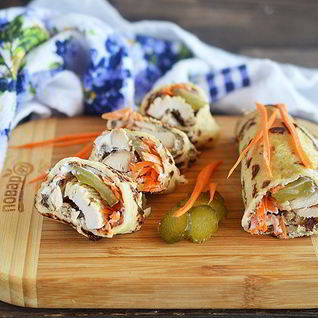 Блинчики с курицей и маскарпоне