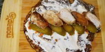 блинчики с курицей и маскарпоне