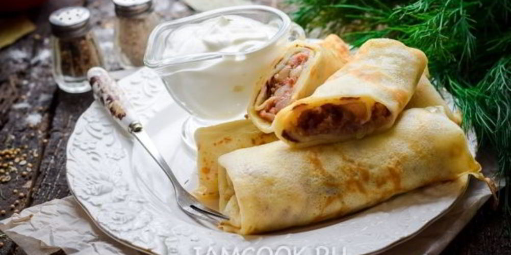 Рецепт блинчики с ливерной колбасой