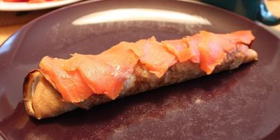 блинчики с лососем