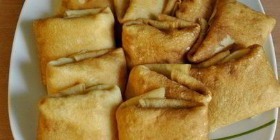 блинчики с творогом и вишней