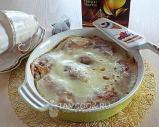 Блинчики с творогом в сметане в духовке