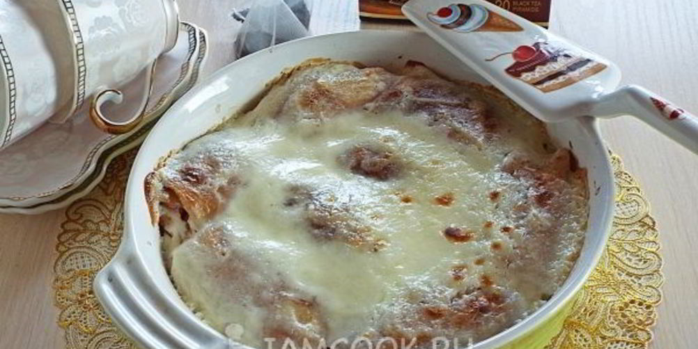 Рецепт блинчики с творогом в сметане в духовке