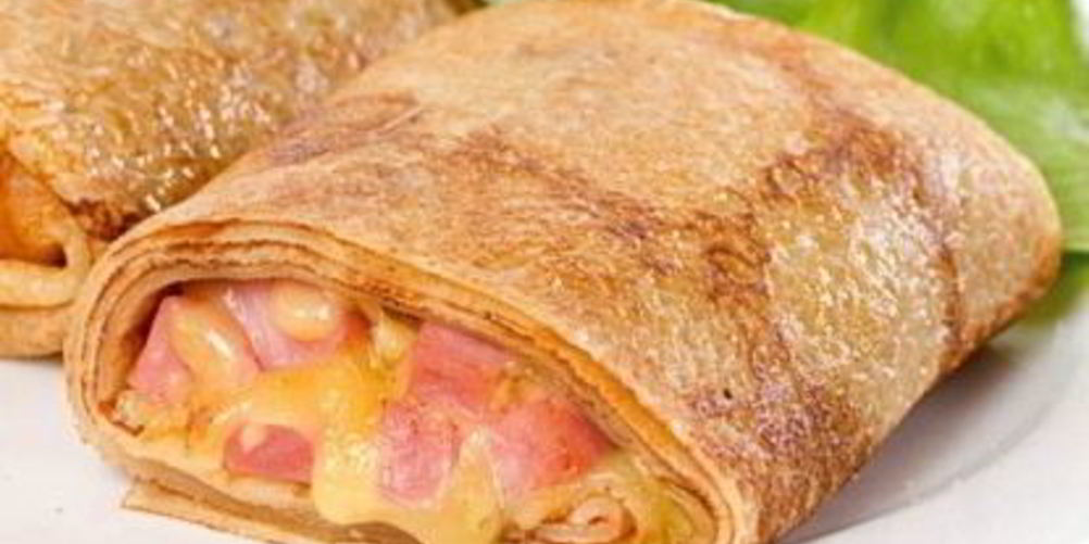 Рецепт блинчики с ветчиной и сыром