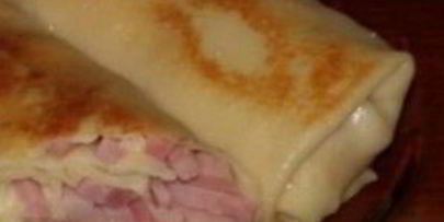 блинчики с ветчиной и сыром