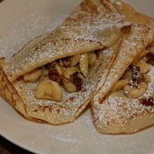 Рецепт Блины с бананами, орехами пекан и кокосовой стружкой